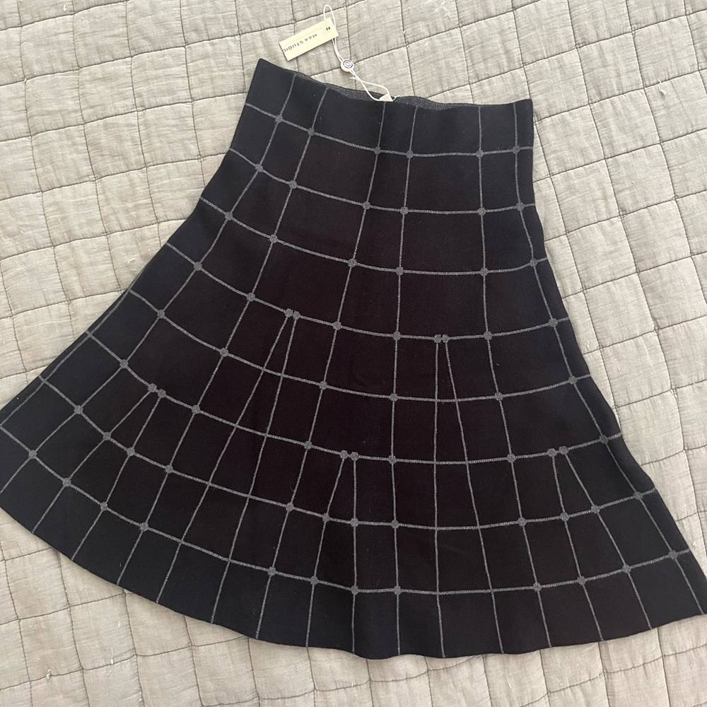 NWT Max Studio Plaid Knit Skirt